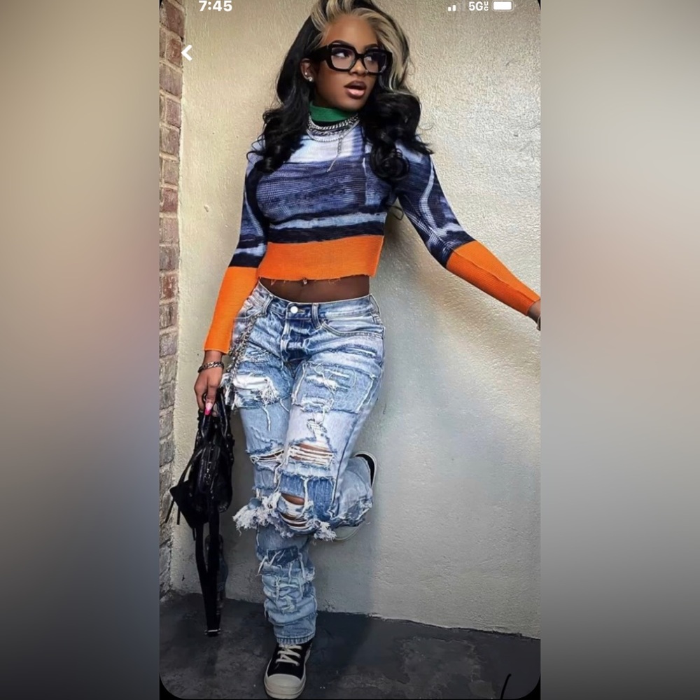 🥒Pleated colorful long sleeve top🍇